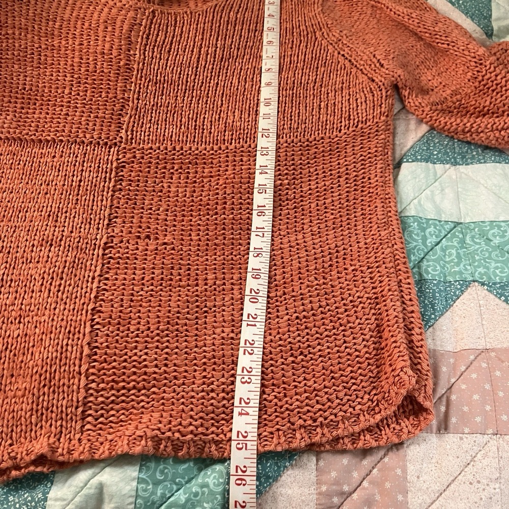 Y2K Blueberry Hill Orange Sweater Womens XL Slouchy Boho Fall Transition Layer - Picture 7 of 7